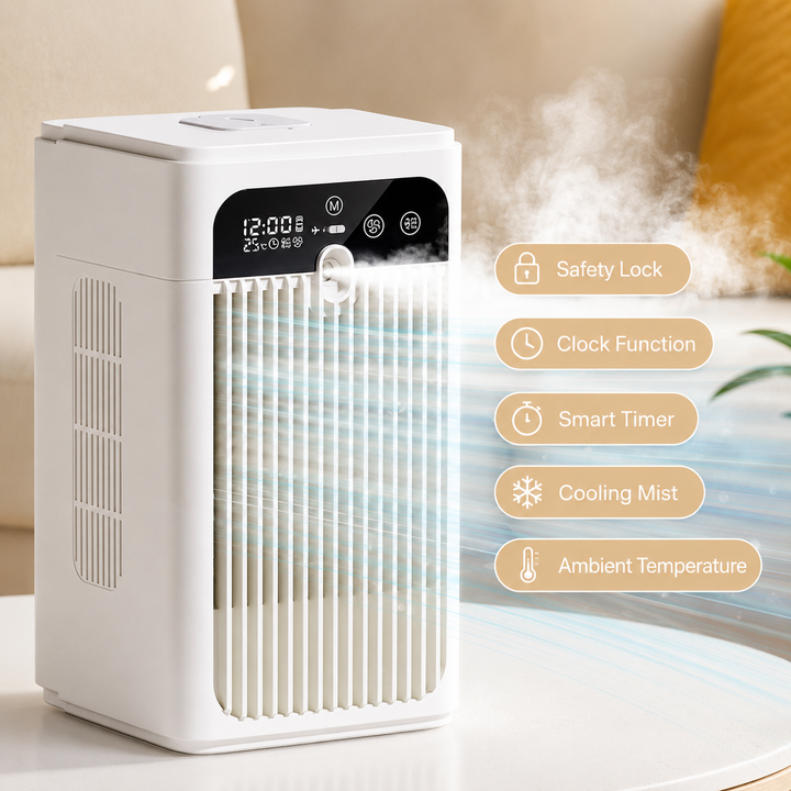 Portable Mist Cooling Fan Mini Desktop Air Cooler with 370mL Water Tank