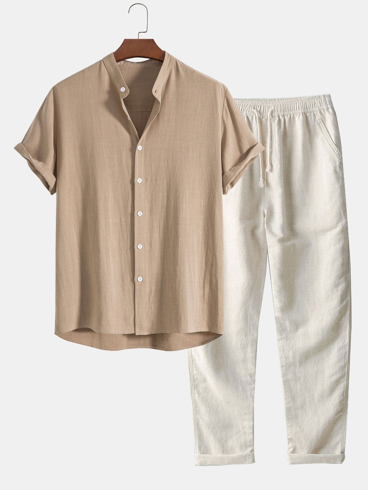 Giles | Button-Front Collared Two-Piece Set