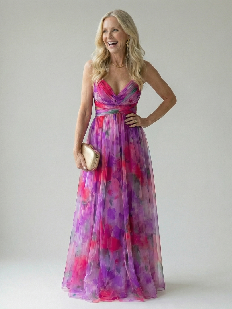 Giselle | Printed Wrap Sleeveless Maxi Dress