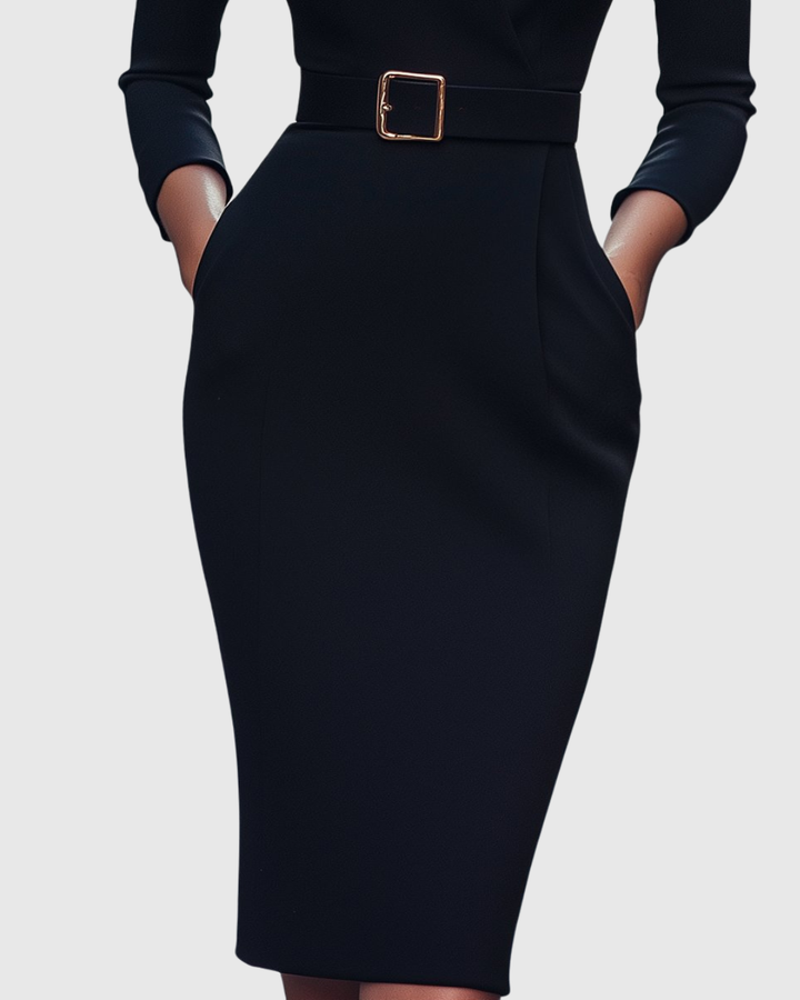Juno | Wrap Long-Sleeve Midi Dress