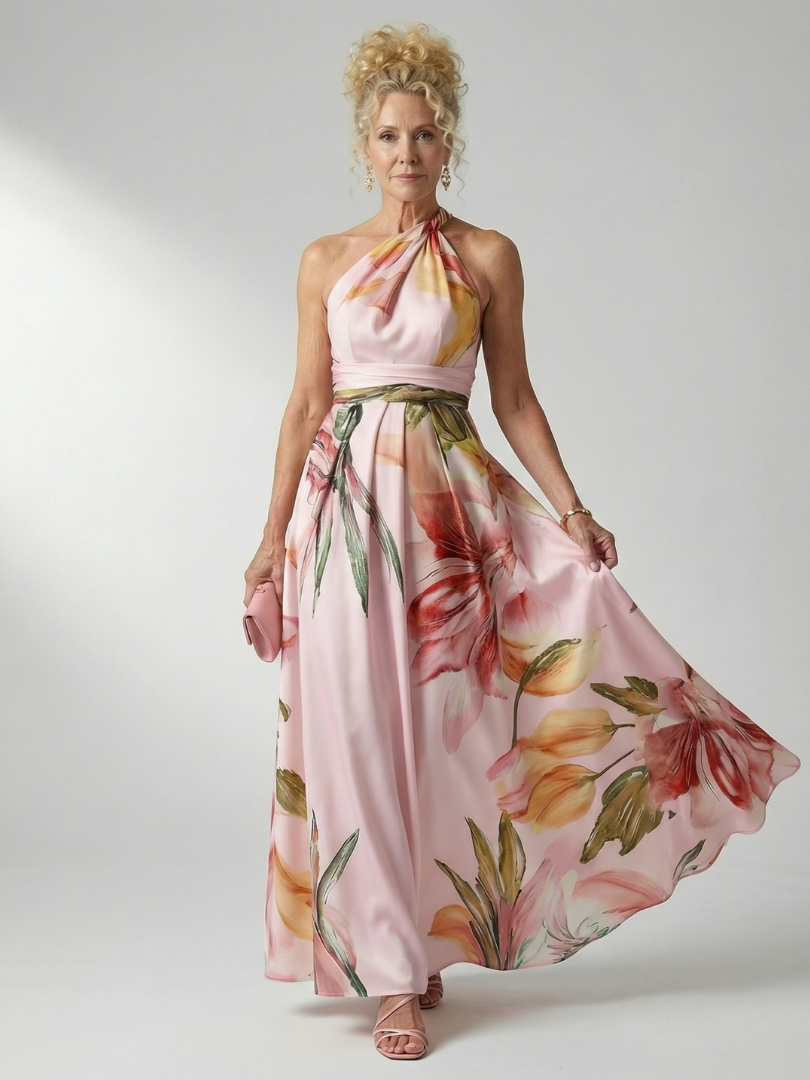 Talia | Floral Halter Maxi Dress
