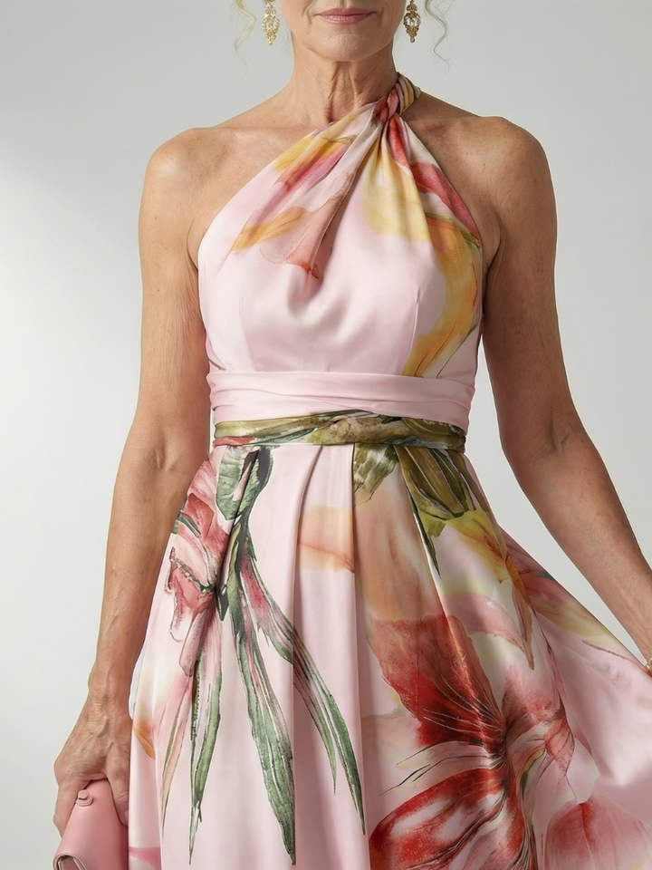 Talia | Floral Halter Maxi Dress