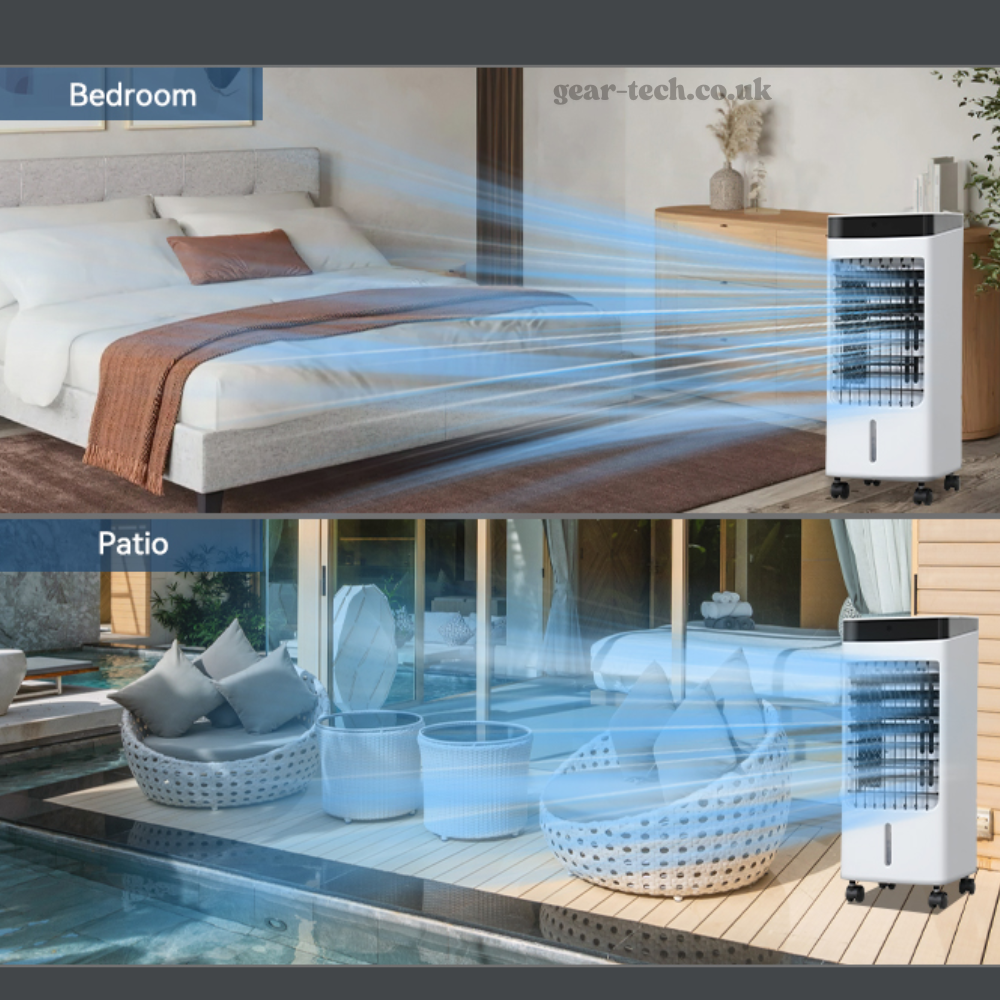 Portable Windowless Air Cooler with Remote Control – 3-in-1 Air Cooler, Fan and Humidifier for Home and Office