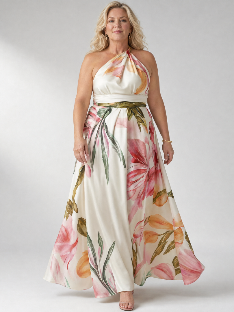 Talia | Floral Halter Maxi Dress