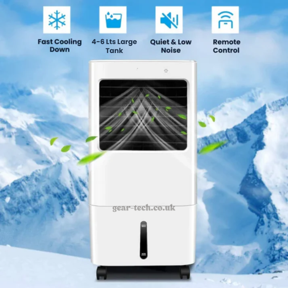 Portable Windowless Air Cooler with Remote Control – 3-in-1 Air Cooler, Fan and Humidifier for Home and Office