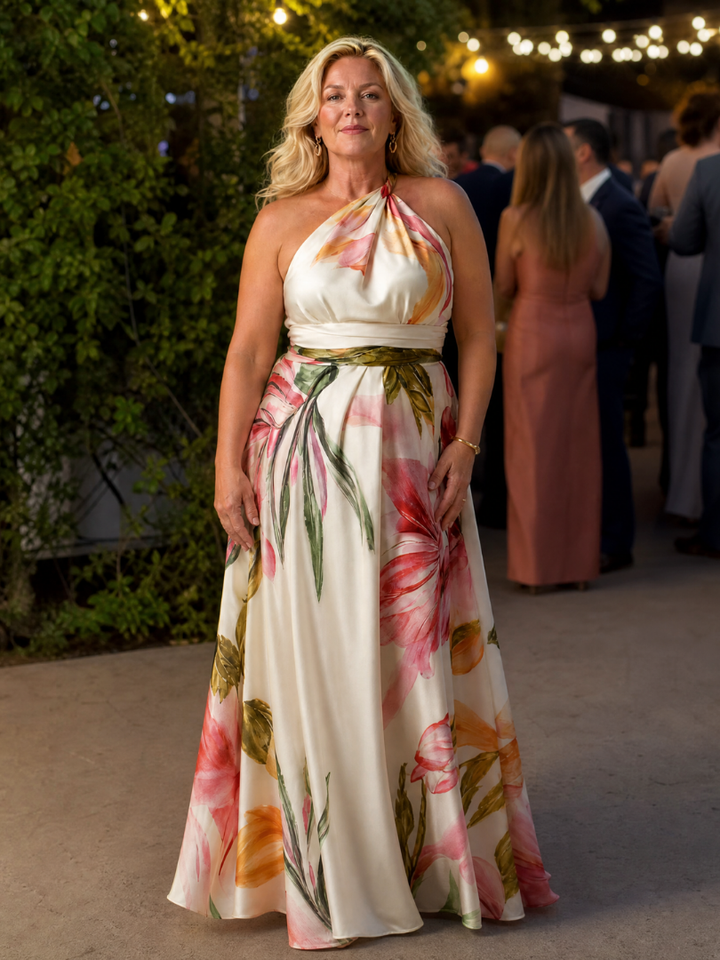 Talia | Floral Halter Maxi Dress