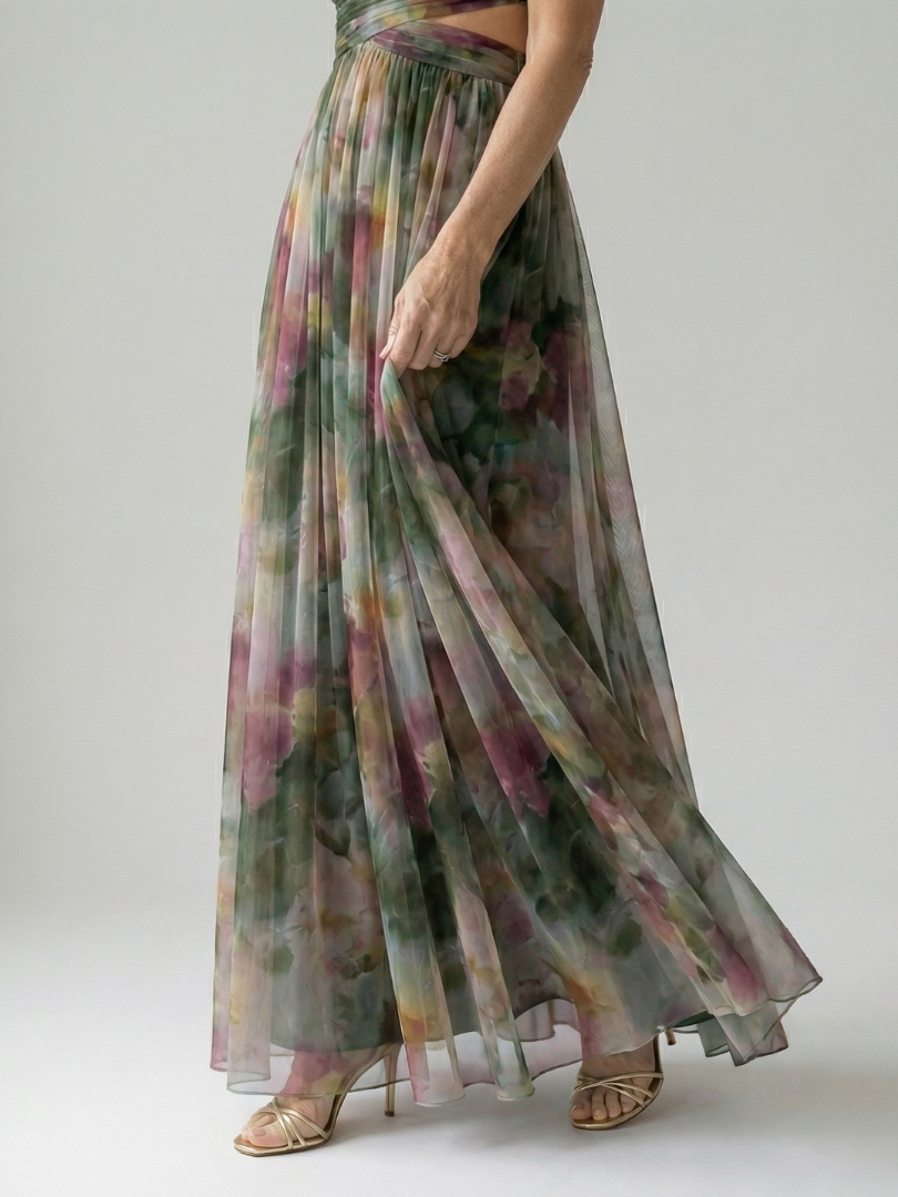 Giselle | Printed Wrap Sleeveless Maxi Dress