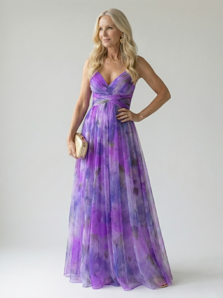 Giselle | Printed Wrap Sleeveless Maxi Dress