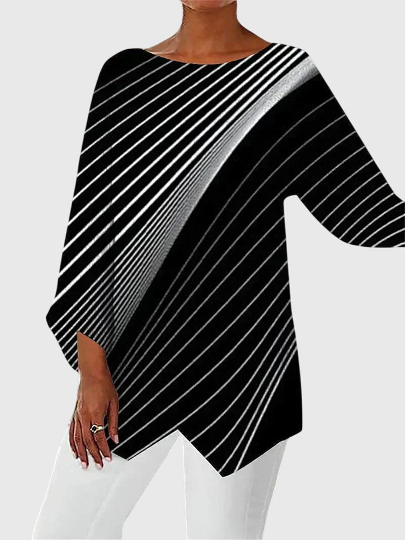 Elise | Printed Crew Neck Blouse