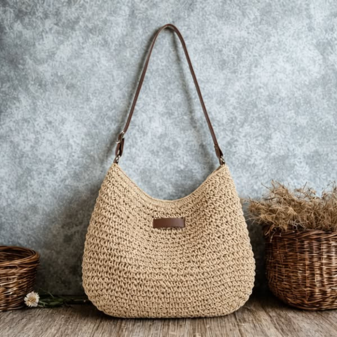 Kathy Women's Woven Shoulder Bag Crochet Hobo Single Strap Summer Bag