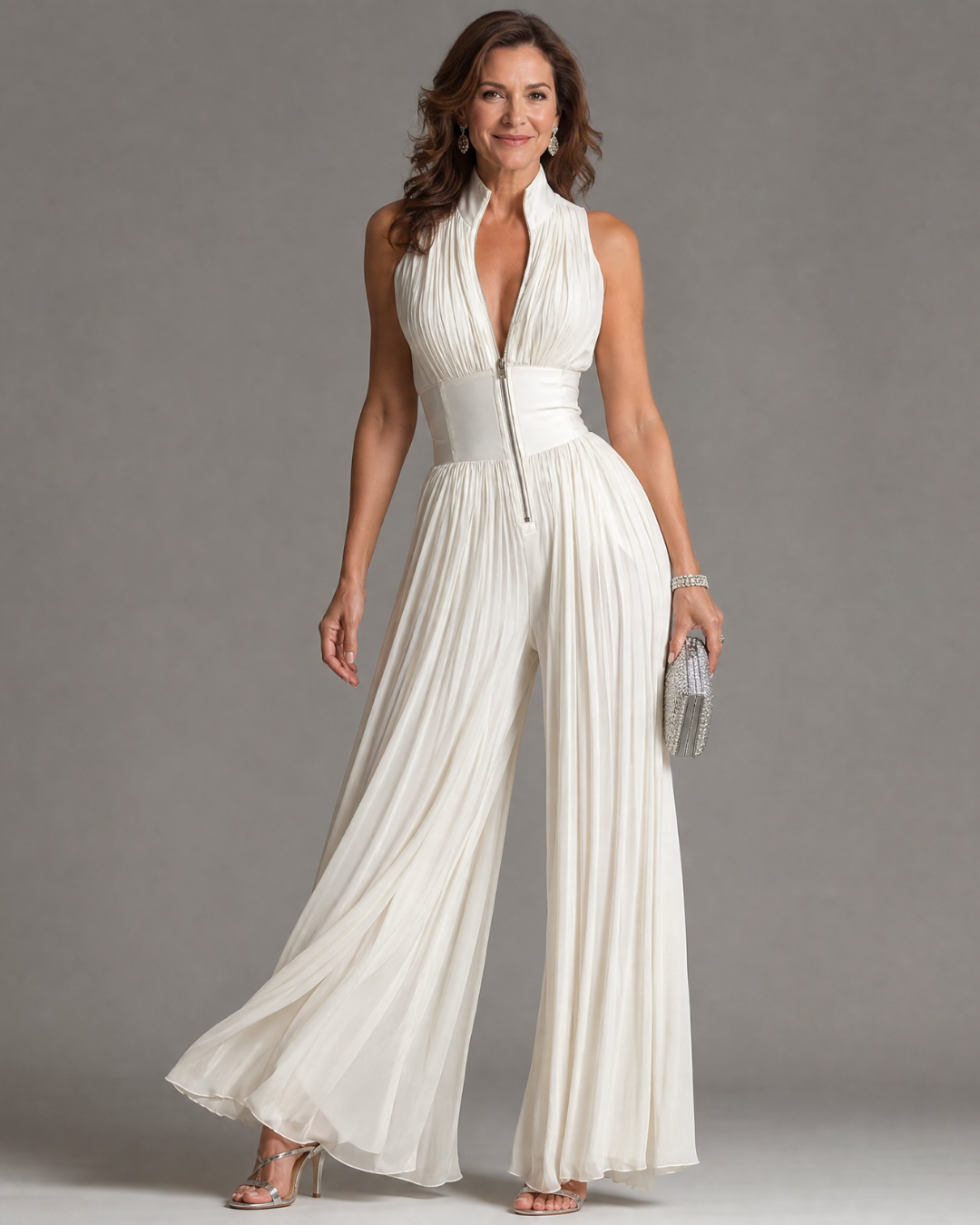 Astrid | Pleated Halter Jumpsuit