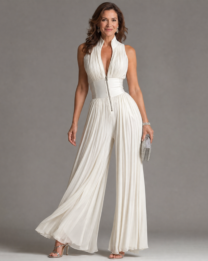 Astrid | Pleated Halter Jumpsuit