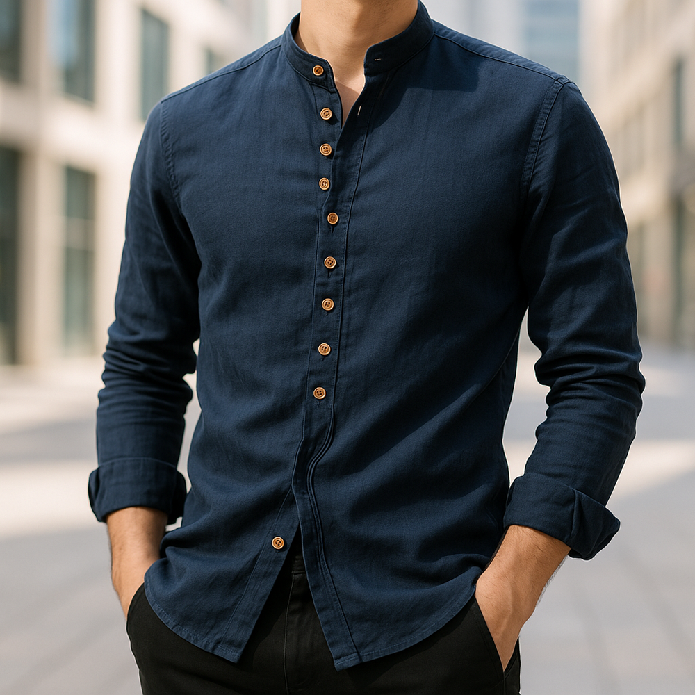 Sander | Button-Front Collared Summer Shirt