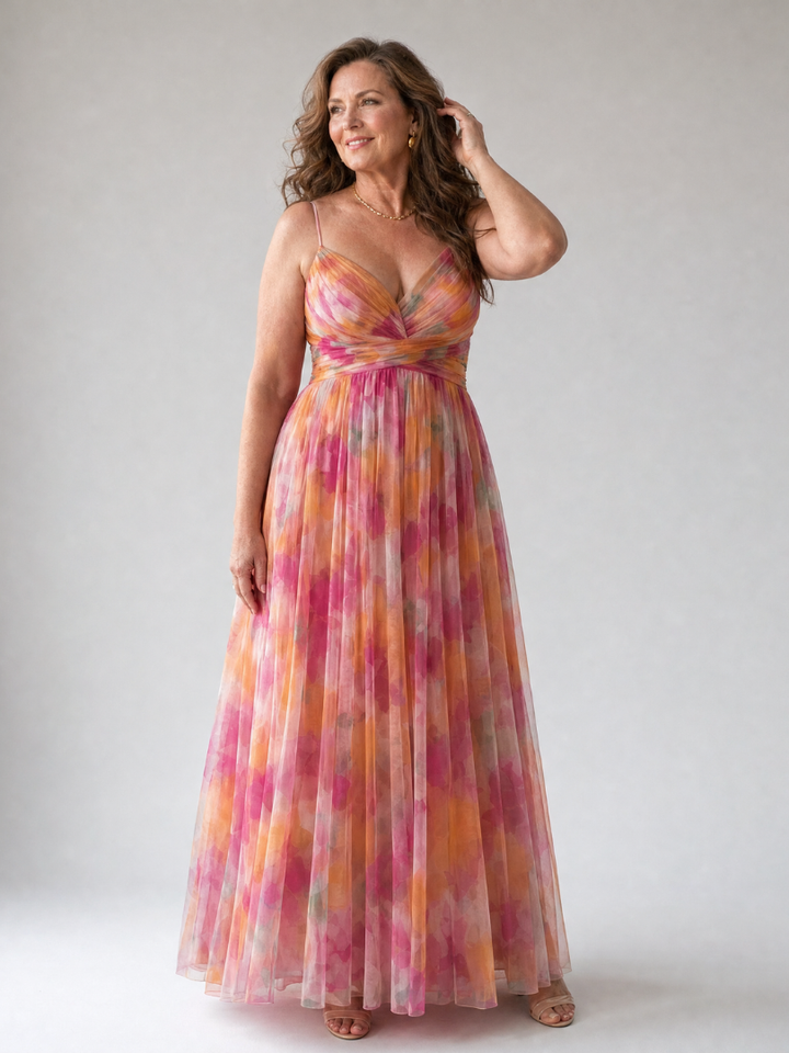 Giselle | Printed Wrap Sleeveless Maxi Dress
