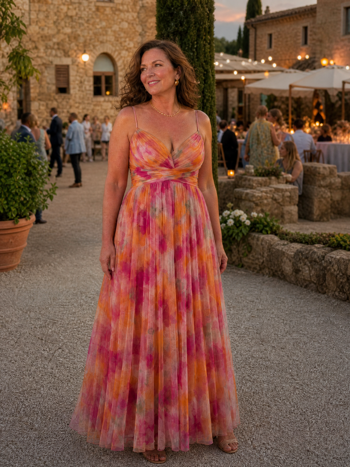 Giselle | Printed Wrap Sleeveless Maxi Dress