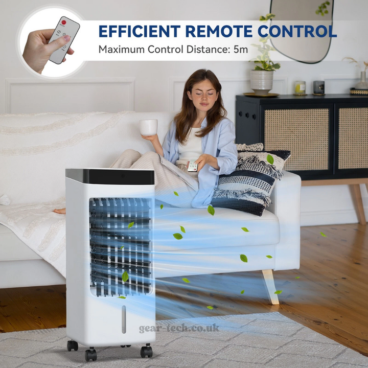 Portable Windowless Air Cooler with Remote Control – 3-in-1 Air Cooler, Fan and Humidifier for Home and Office