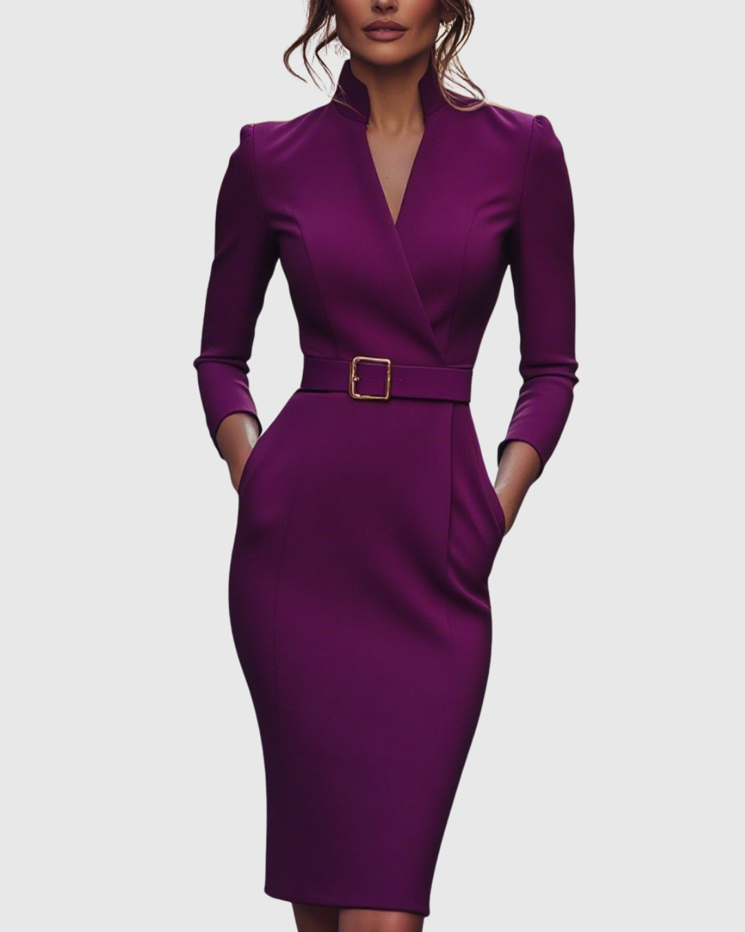 Juno | Wrap Long-Sleeve Midi Dress