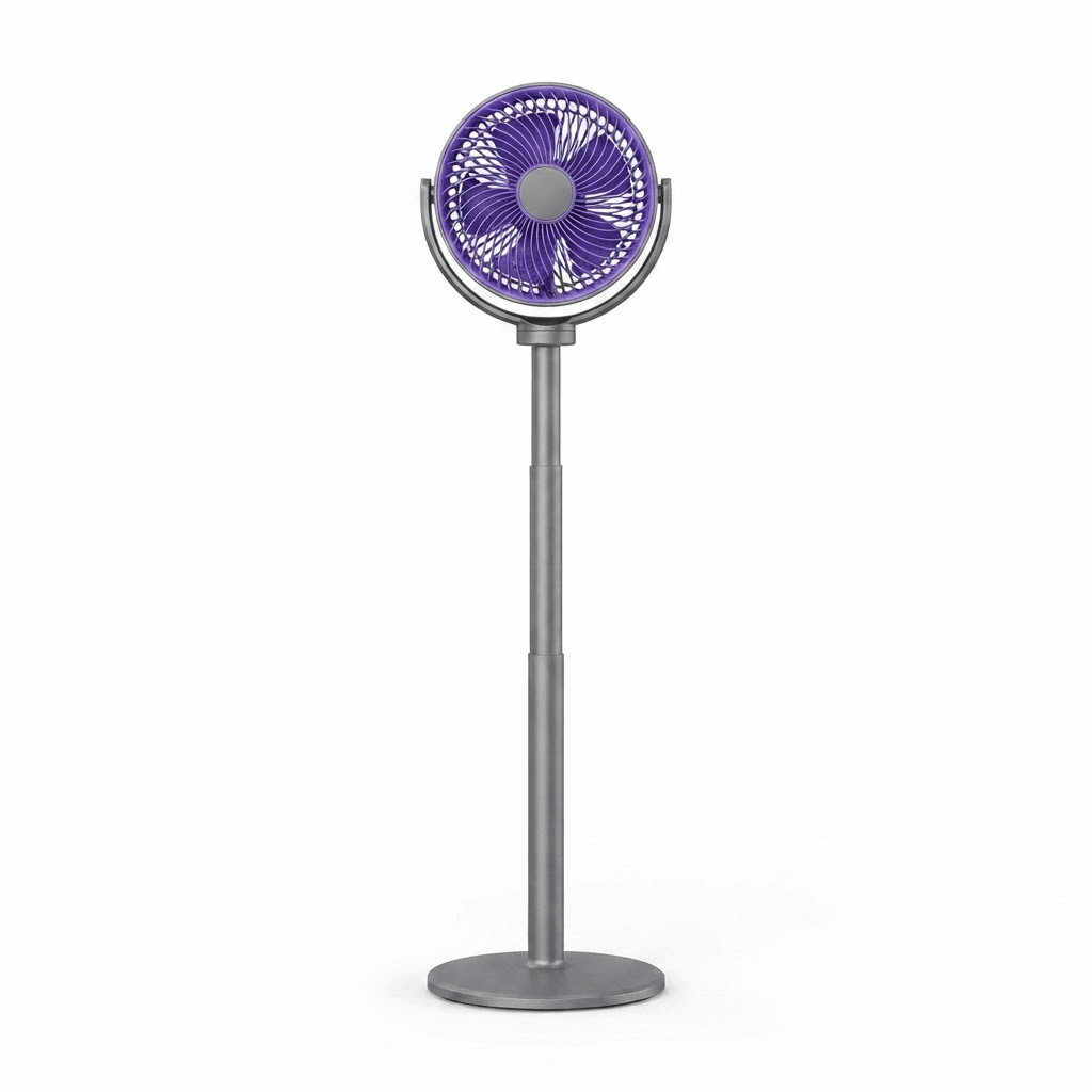3-in-1 Air Circulator Pedestal Fan – 5 Speeds, 4 Adjustable Heights, Quiet USB-C Standing Fan for Bedroom, Office & RV