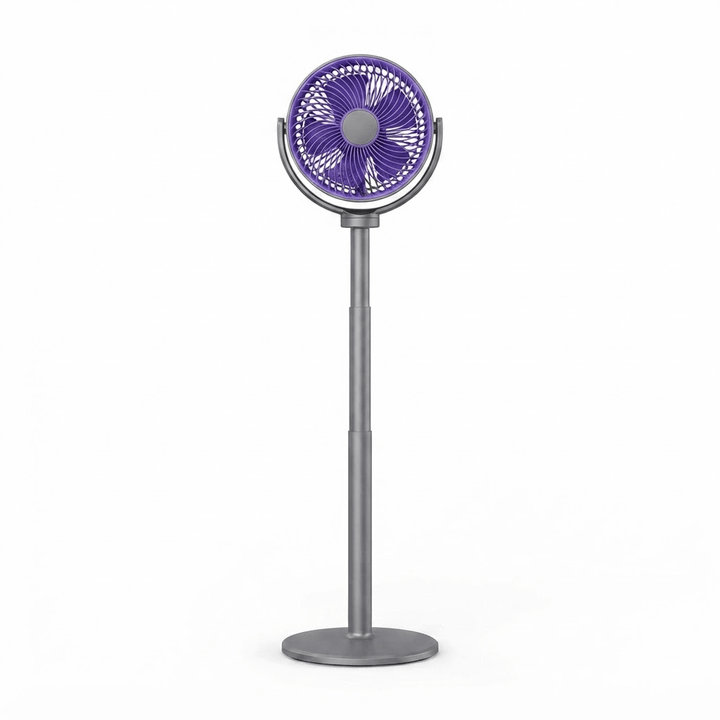 3-in-1 Air Circulator Pedestal Fan – 5 Speeds, 4 Adjustable Heights, Quiet USB-C Standing Fan for Bedroom, Office & RV