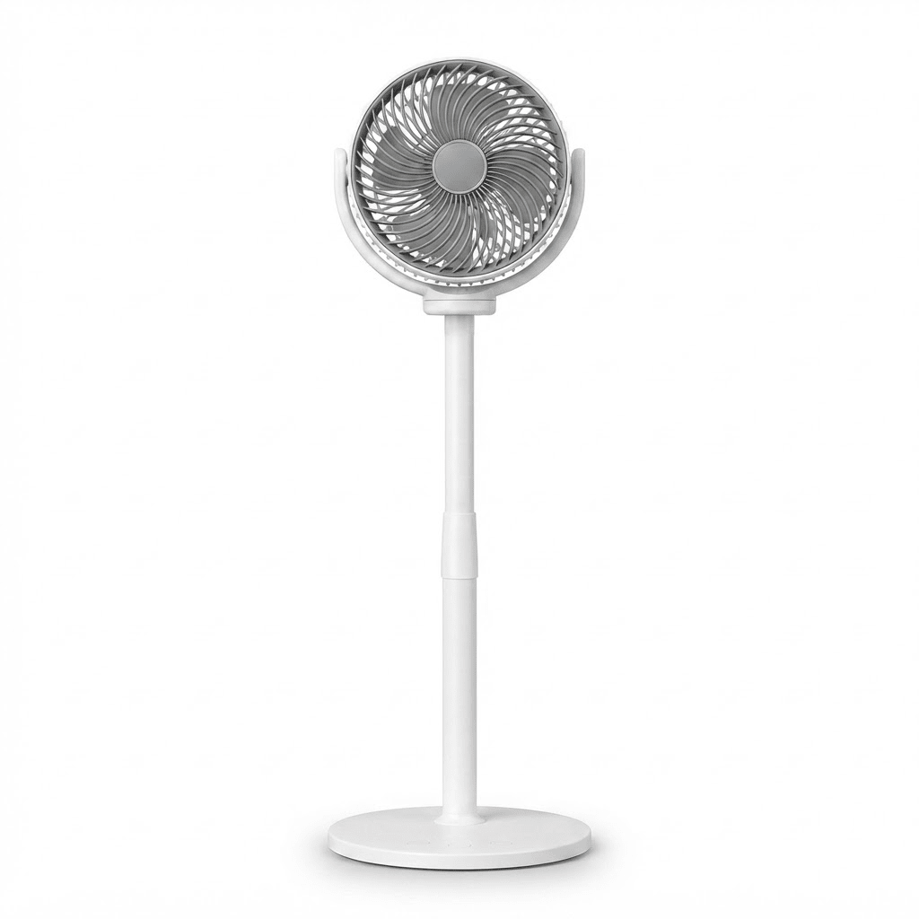3-in-1 Air Circulator Pedestal Fan – 5 Speeds, 4 Adjustable Heights, Quiet USB-C Standing Fan for Bedroom, Office & RV
