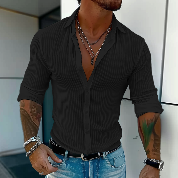 Gideon | Striped Tiered Collared Summer Shirt