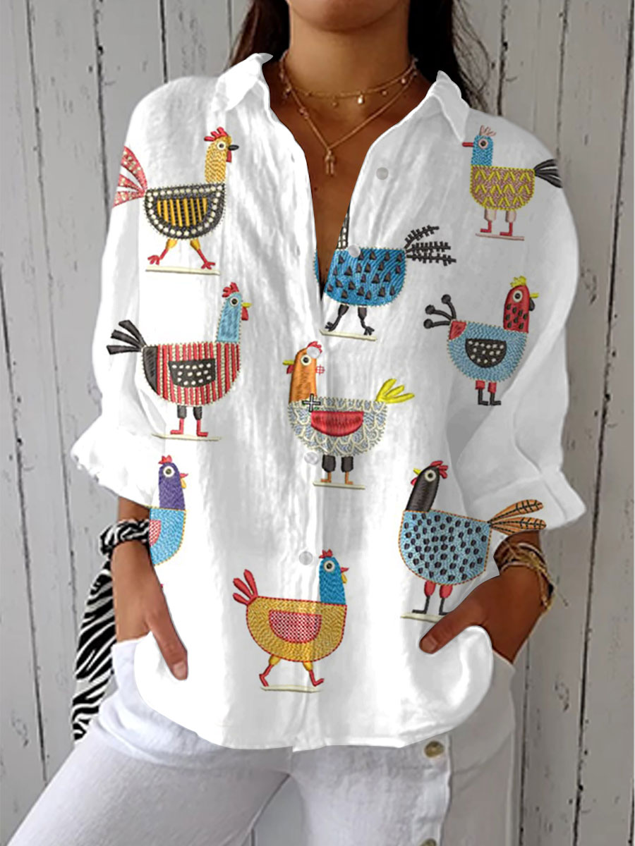Paloma | Women's Blouse Countryside Print Relaxed Fit Summer Casual Top