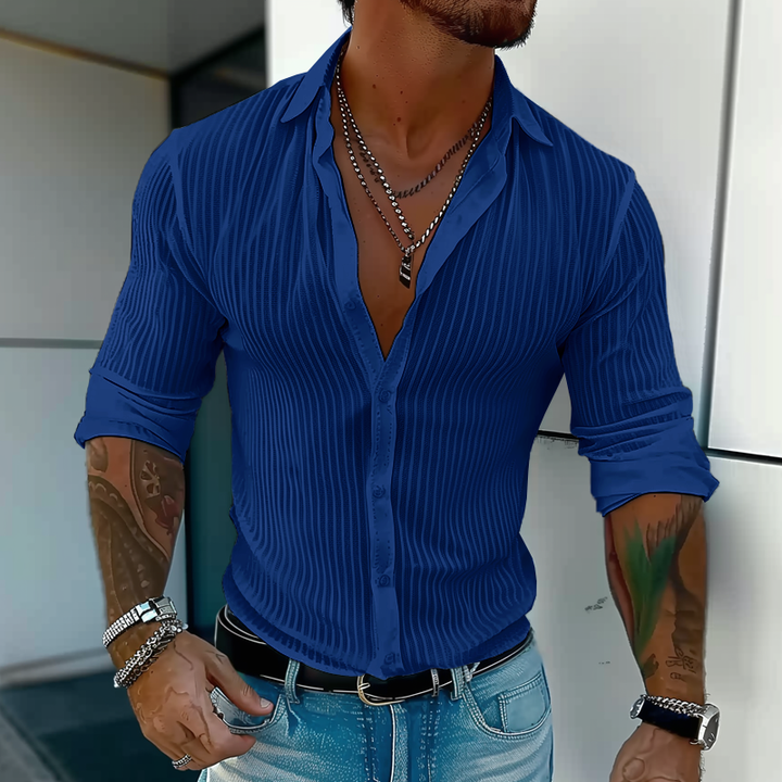 Gideon | Striped Tiered Collared Summer Shirt