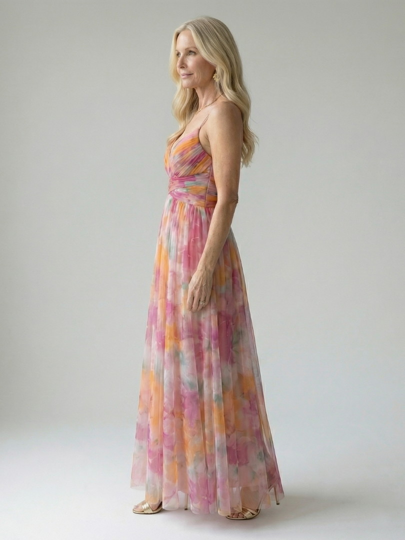 Giselle | Printed Wrap Sleeveless Maxi Dress