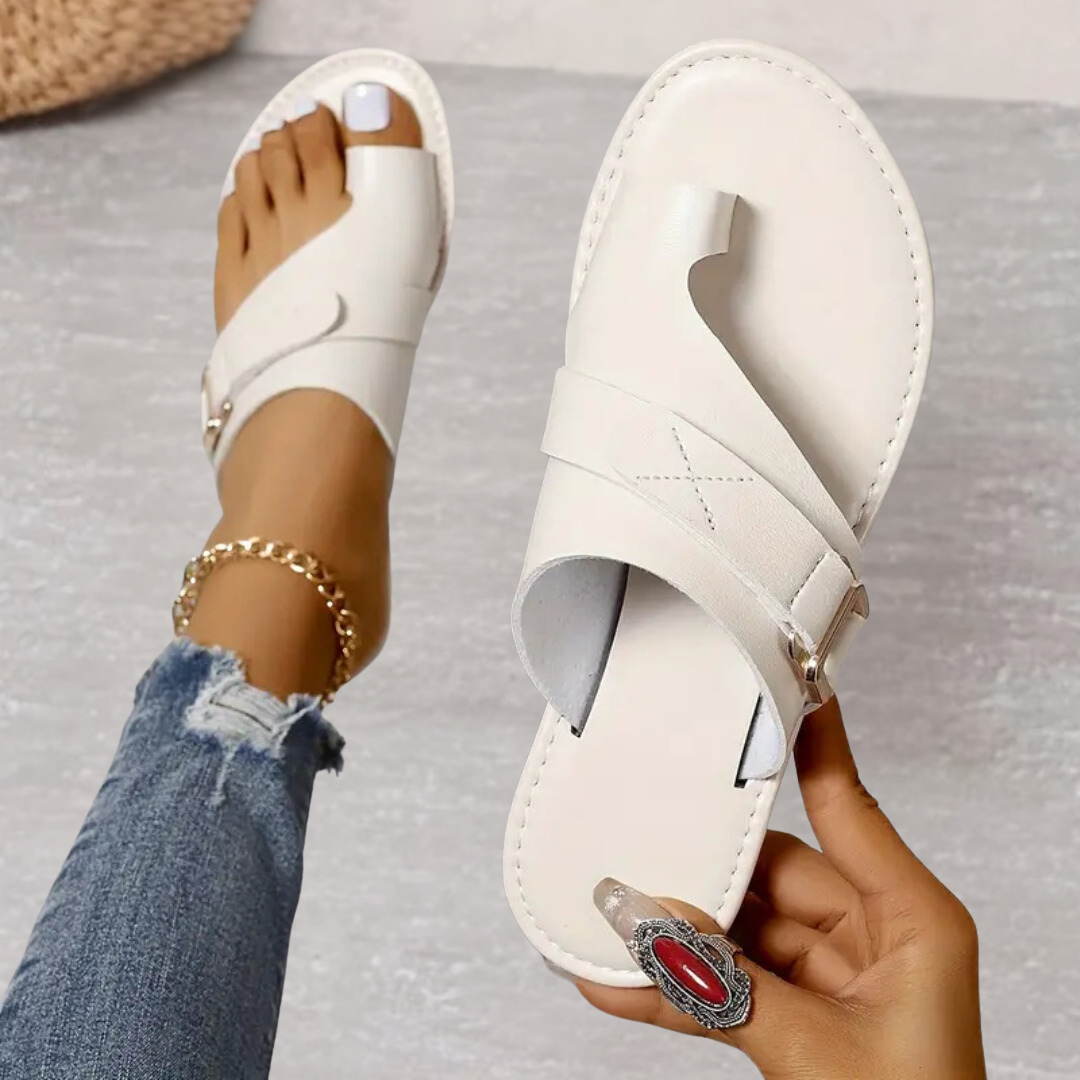 Rosalind | Women's Sandals Padded Footbed Open Toe Flat Summer Casual Sandals