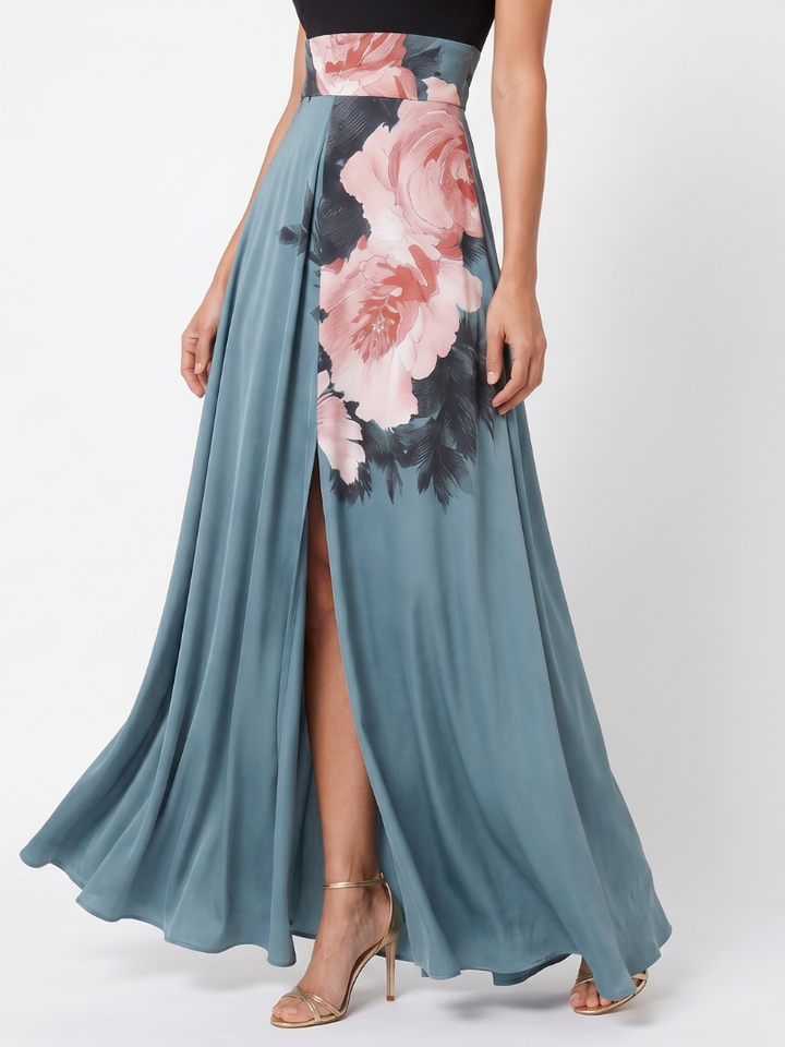 Niamh | Floral Tailored Halter Maxi Dress