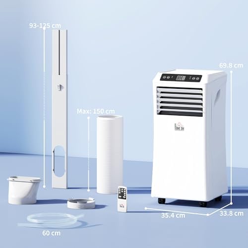 9000 BTU Portable Air Conditioner with Cooling, Fan, Dehumidifier (24L/Day), Sleep Mode, Remote Control, 24H Timer, Digital Display, Window Kit