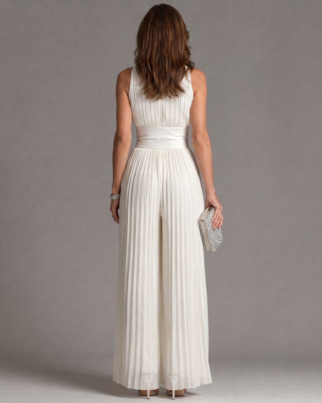 Astrid | Pleated Halter Jumpsuit