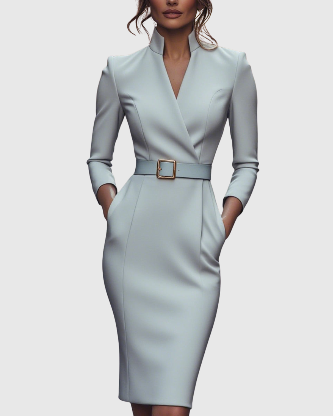 Juno | Wrap Long-Sleeve Midi Dress