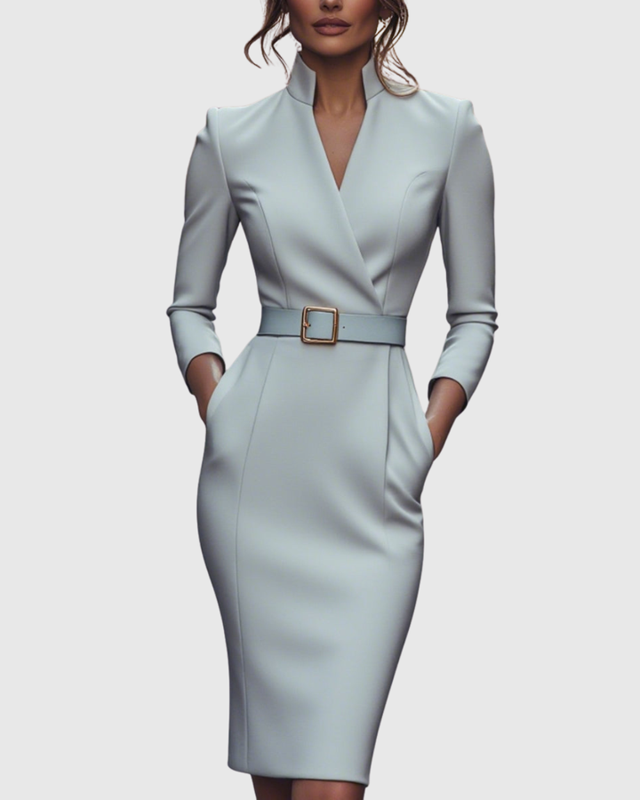 Juno | Wrap Long-Sleeve Midi Dress