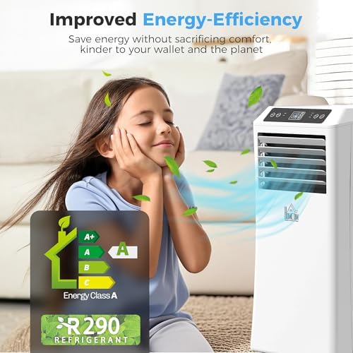 9000 BTU Portable Air Conditioner with Cooling, Fan, Dehumidifier (24L/Day), Sleep Mode, Remote Control, 24H Timer, Digital Display, Window Kit