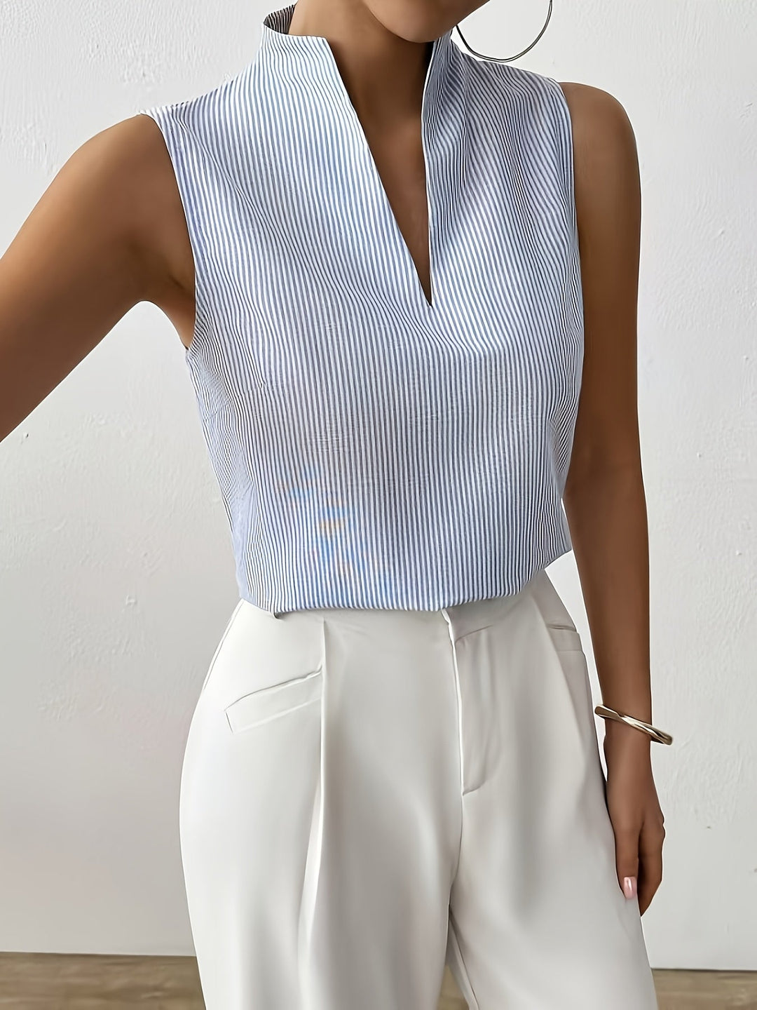 Adeline | Women's Top V-Neck Sleeveless Relaxed Fit Summer Casual Top