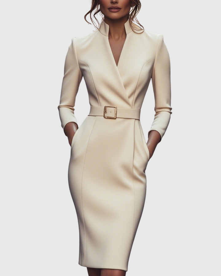 Juno | Wrap Long-Sleeve Midi Dress