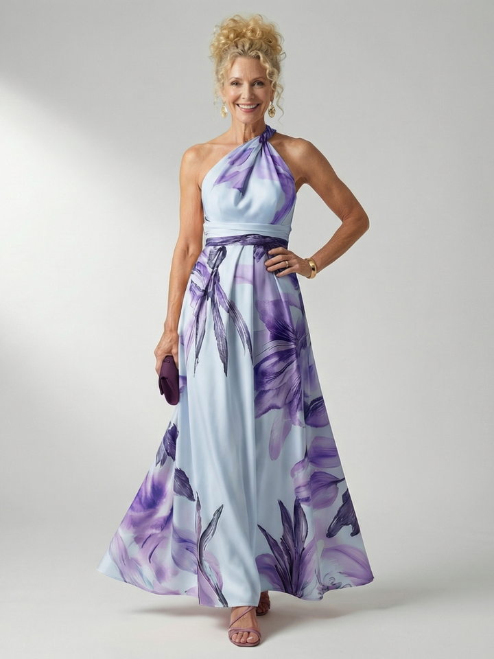 Talia | Floral Halter Maxi Dress