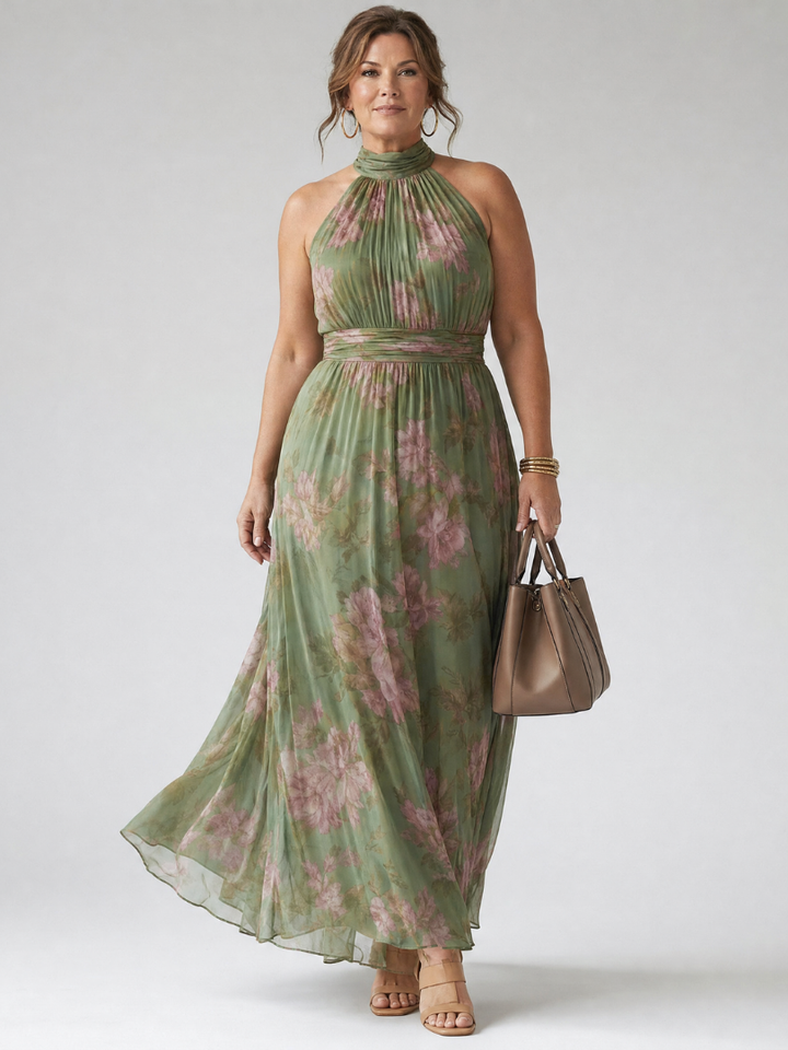Isla | Floral Halter Midi Dress