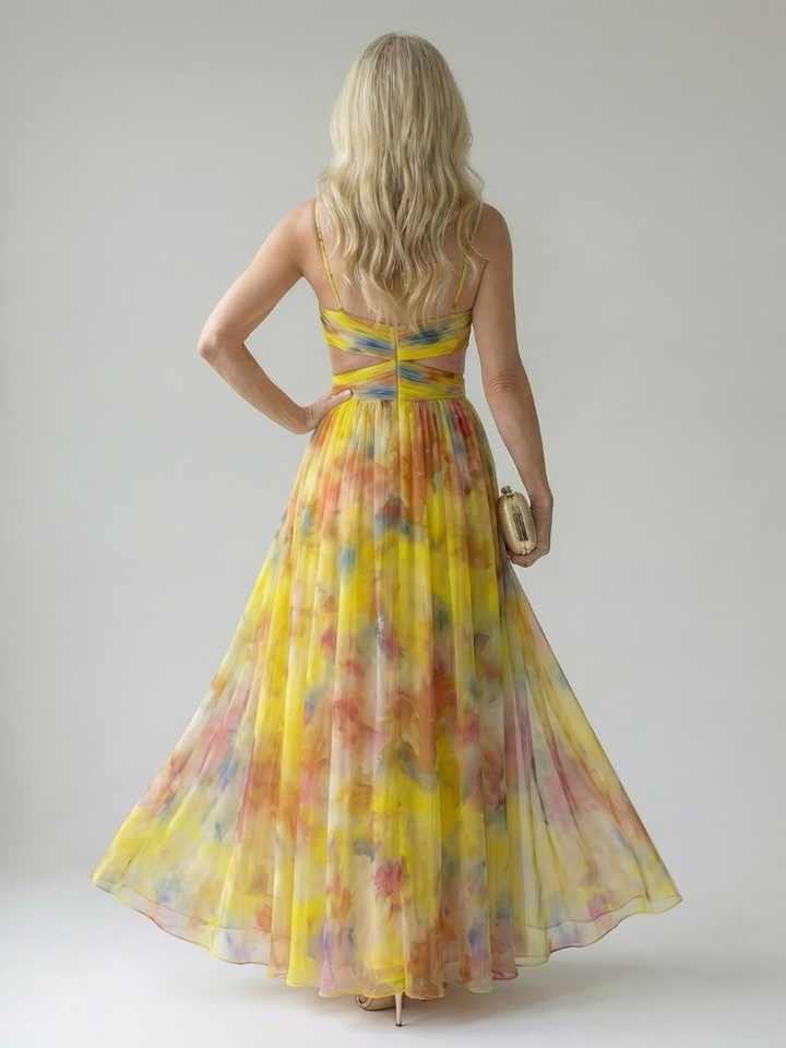 Giselle | Printed Wrap Sleeveless Maxi Dress