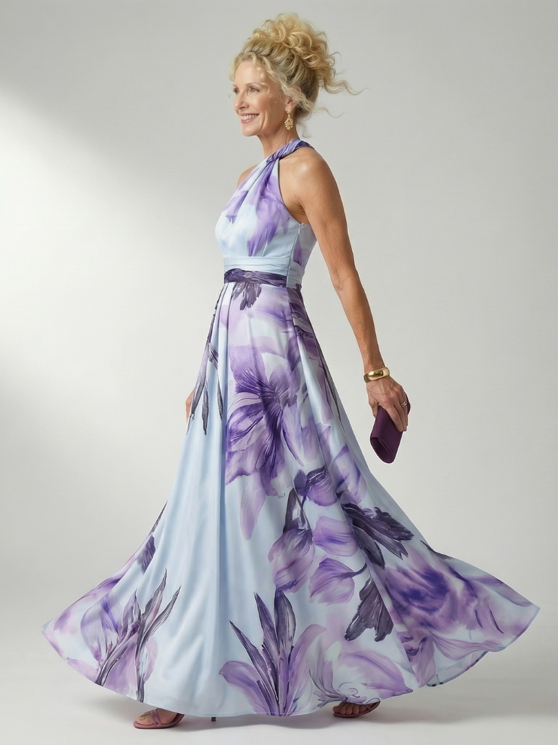 Talia | Floral Halter Maxi Dress