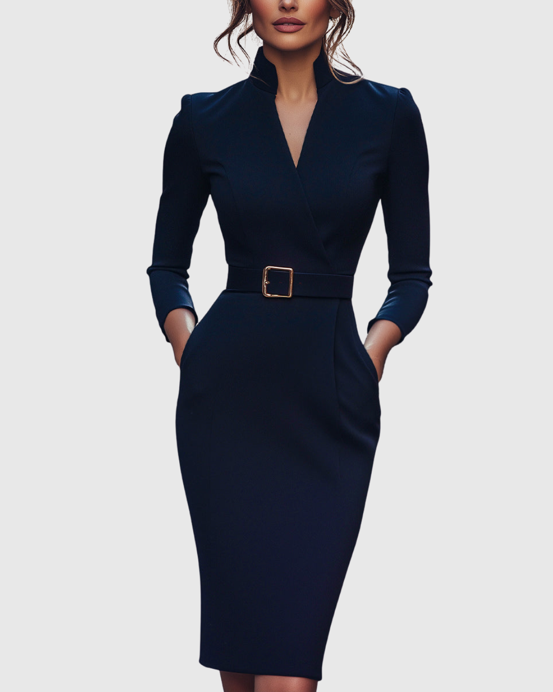 Juno | Wrap Long-Sleeve Midi Dress