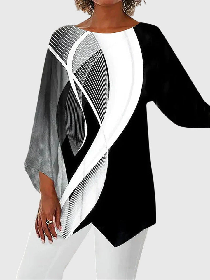 Elise | Printed Crew Neck Blouse