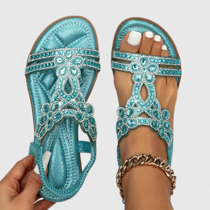 Rebecca | Women's Sandals Beaded Strap Open Toe Summer Casual Sandals