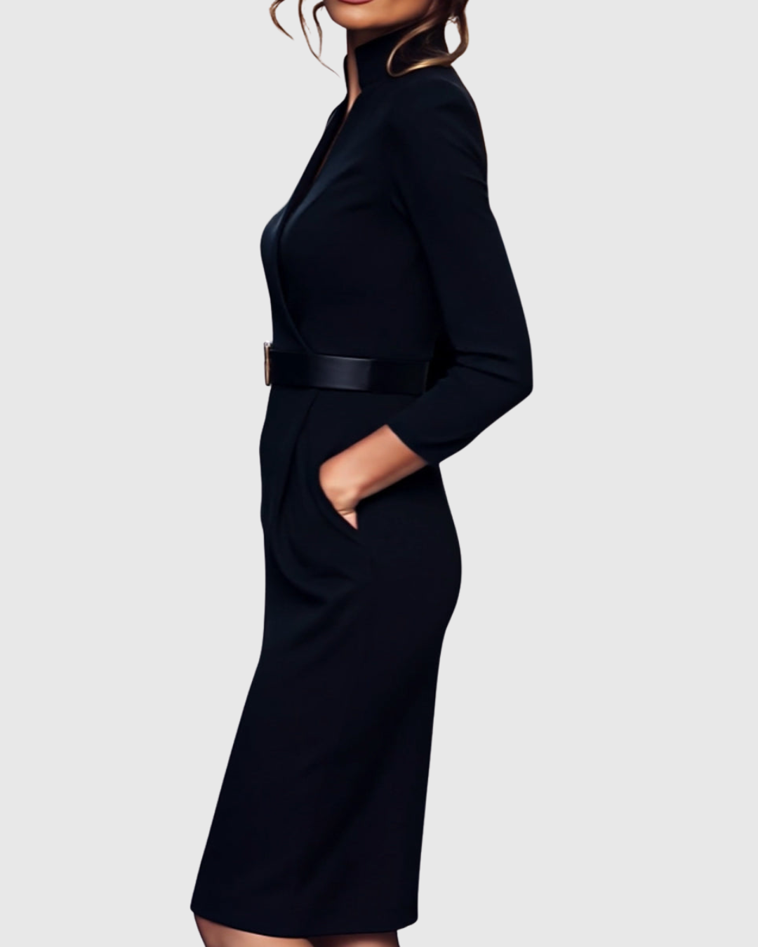 Juno | Wrap Long-Sleeve Midi Dress
