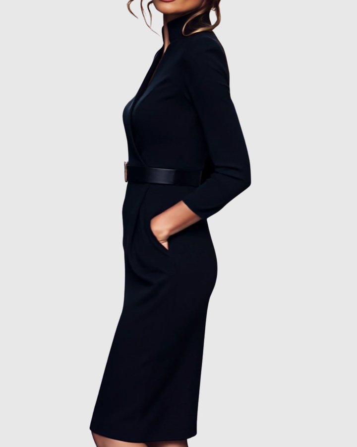 Juno | Wrap Long-Sleeve Midi Dress