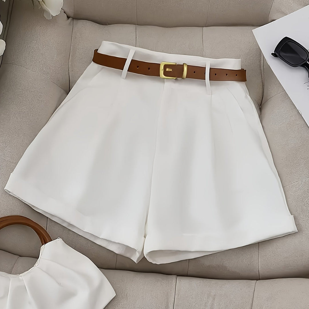Blythe | Women's Shorts High Waist Belted Tailored Fit Summer Casual Shorts