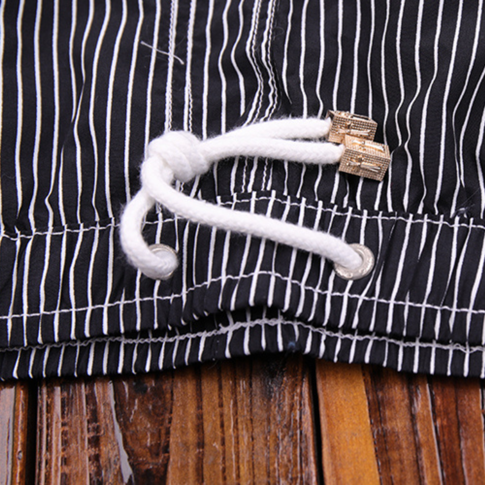 Carl | Striped Drawstring Swim Shorts