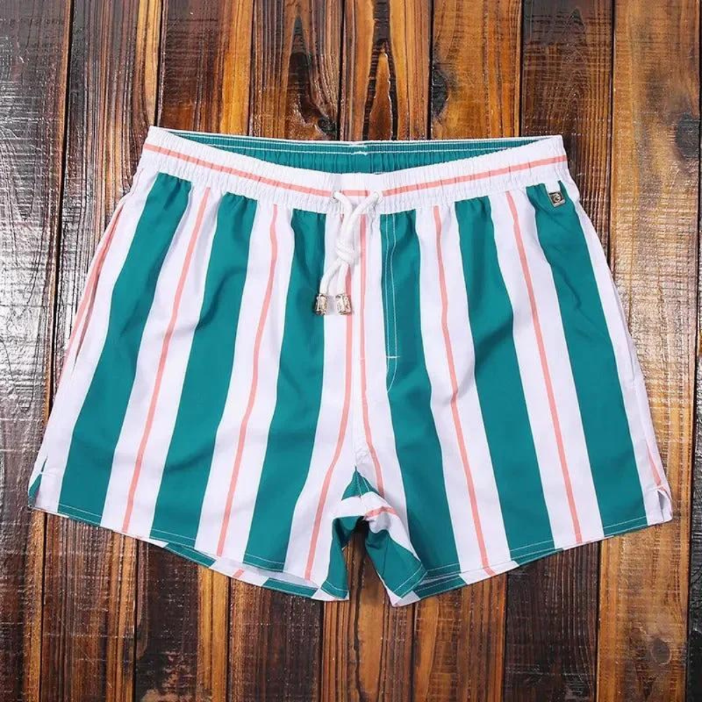 Carl | Striped Drawstring Swim Shorts
