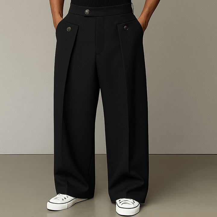 Joren | Polka-Dot Pleated Wide-Leg Trousers